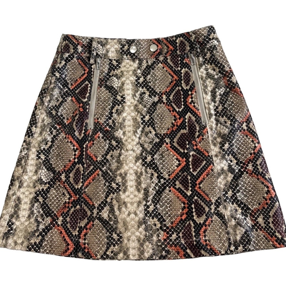 Altar'd State Faux Leather Snake Skin Mini Skirt Womens XS Edgy City